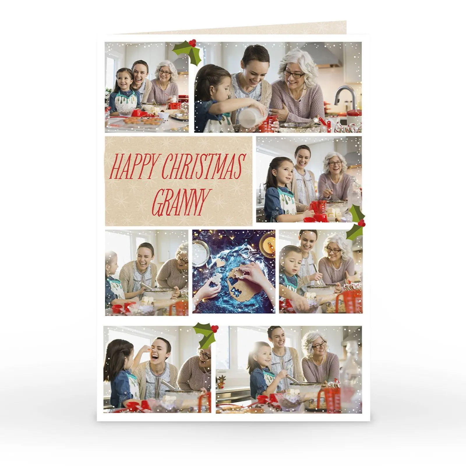 Card Factory Personalised Christmas Photo Card - Happy Christmas Multi Upload