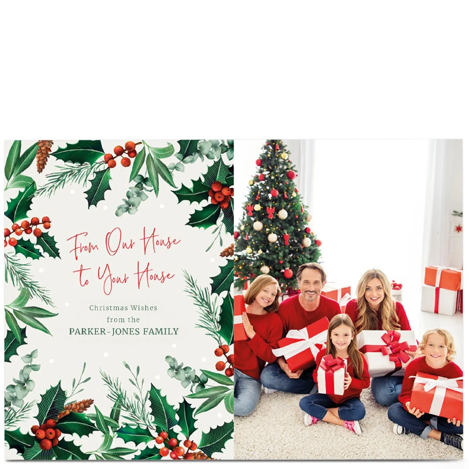Card Factory Personalised Christmas Photo Card - From Our House to Yours