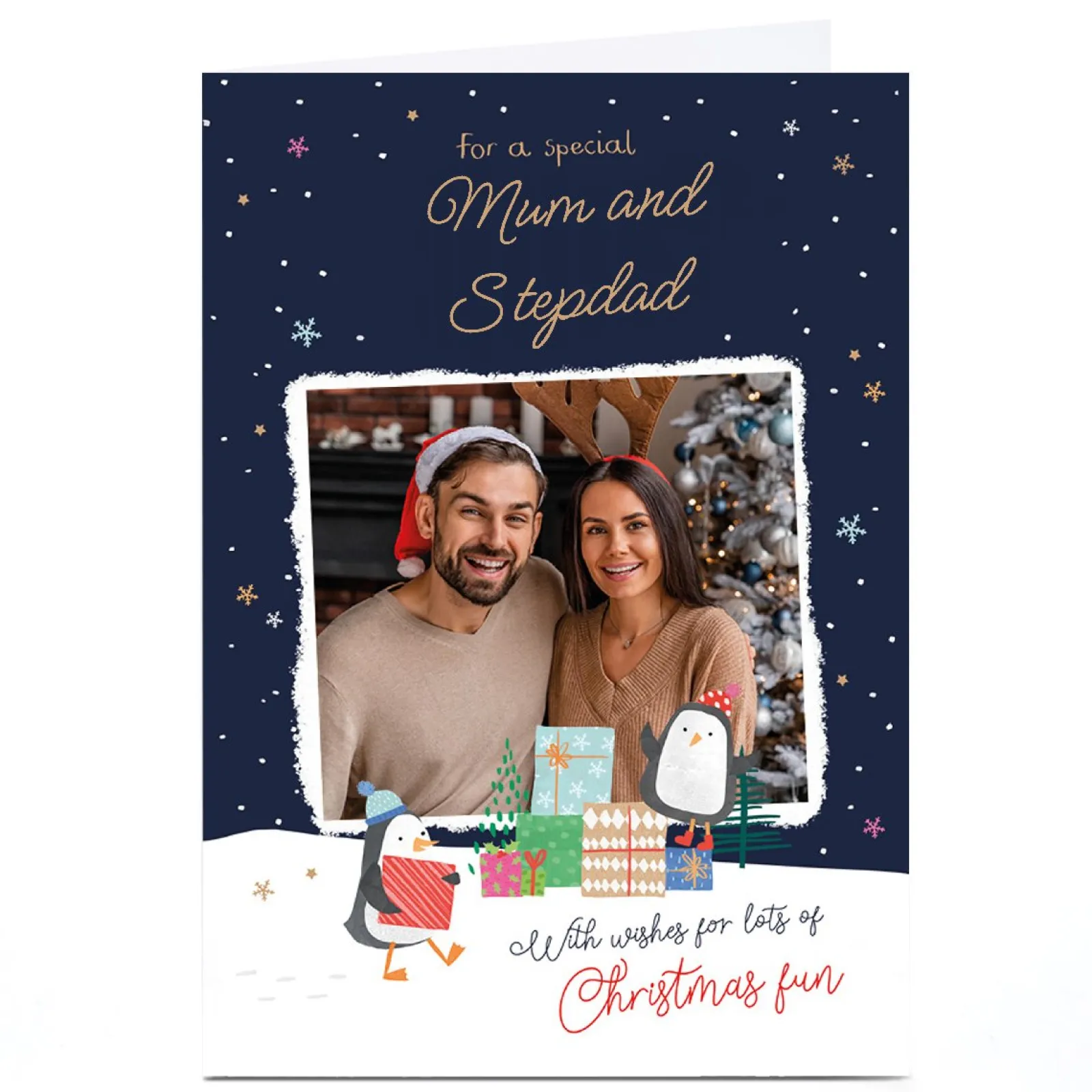 Card Factory Personalised Christmas Photo Card - Christmas Fun Photo Frame