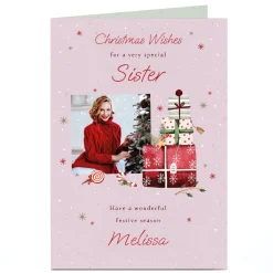 Card Factory Personalised Christmas Photo Card - Wonderful Festive Season