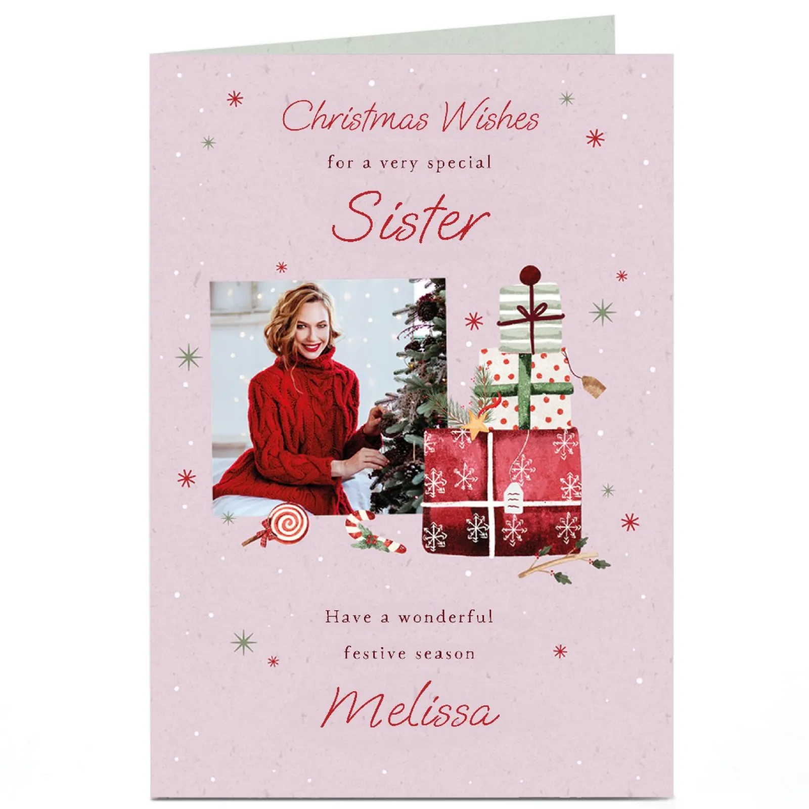 Card Factory Personalised Christmas Photo Card - Wonderful Festive Season