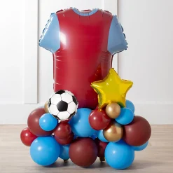 Clearance Personalised Claret & Blue Football Shirt Balloon Stack - Delivered Inflated! Kids Balloons For Kids|Balloons For Him