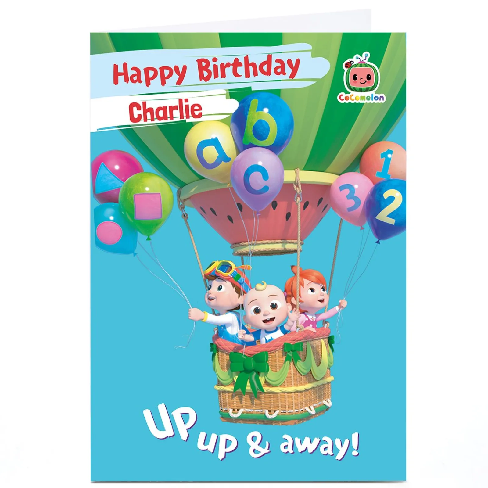 New Personalised CoComelon Birthday Card - Up Up & Away Kids Tv & Film|For Kids