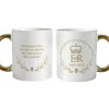 Card Factory Personalised Commemorative Queen Elizabeth II Gold Handle Mug