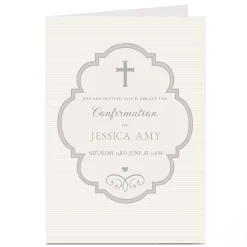 Best Personalised Confirmation Invitation - Pearl and Silver Invitations|Birthday