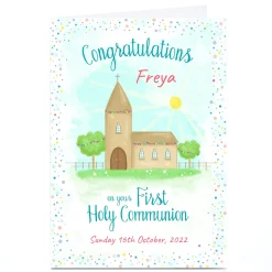 Card Factory Personalised Congratulations Card - On Your 1st Holy Communion