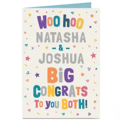 Card Factory Personalised Congratulations Card - Big Congrats To You Both