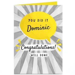 Clearance Personalised Congratulations Card - You Did It Well Done Congratulations