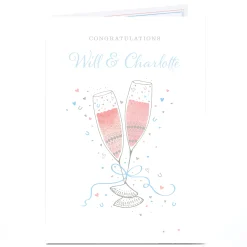 Outlet Personalised Congratulations Card - Champagne & Confetti Engagement|Congratulations