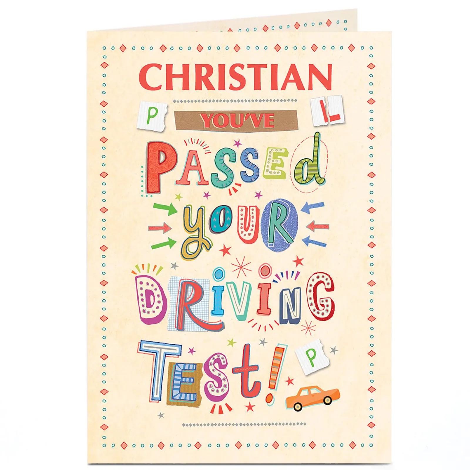 Outlet Personalised Congratulations Card - You've Passed Your Driving Test Congratulations