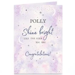Best Personalised Congratulations Card - Shine Bright New Job|Graduation