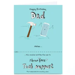 Card Factory Personalised Cory Reid Birthday Card - Dad Tech Support