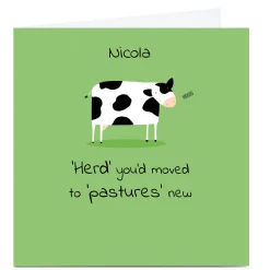 Card Factory Personalised Cory Reid Card - Herd You Moved