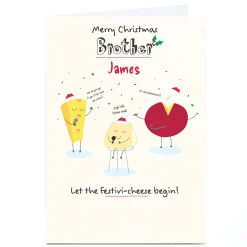 Card Factory Personalised Cory Reid Christmas Card - Festivi-cheese, Brother