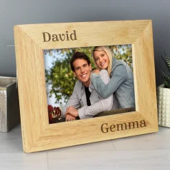 Card Factory Personalised Couples Oak Finish Photo Frame