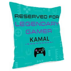 Kids Card Factory Personalised Cushion - Legendary Gamer