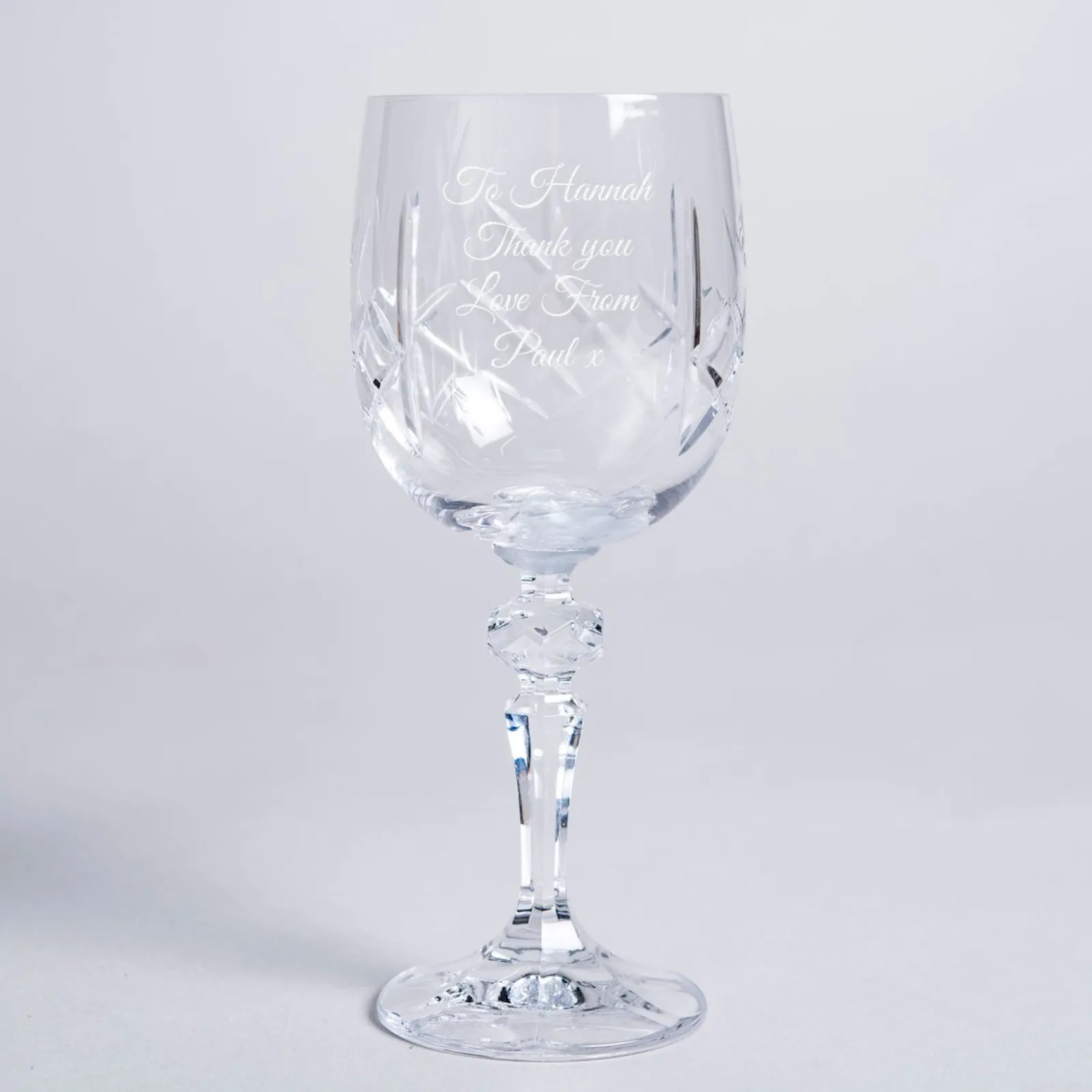 Card Factory Personalised Cut Crystal Wine Glass - Message