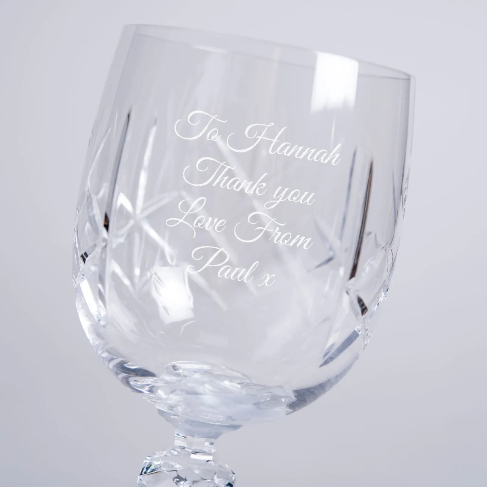 Card Factory Personalised Cut Crystal Wine Glass - Message