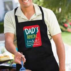 Hot Personalised Dad Hands Off Black Apron Gifts For Him