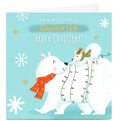 Personalised Dalia Clark Christmas Card - Polar Bears Daughter Christmas|Photo