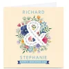 Clearance Personalised Dalia Clark Wedding Card - Floral Premium Square|Wedding
