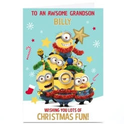 Outlet Personalised Despicable Me Christmas Card - Grandson Tv & Film|Funny