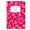 Outlet Personalised Diary - Red with Pink Brush Marks Personalised Calendars And Diaries|Calendars & Diaries