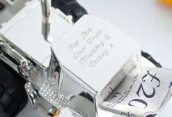 Sale Personalised Digger Silver-Plated Money Box Kids Christening Gifts|New Baby Gifts