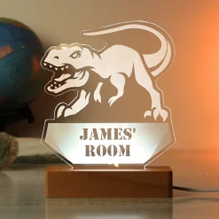 Kids Card Factory Personalised Dinosaur Wooden Based LED Light