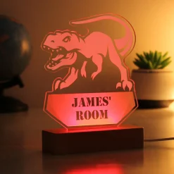 Kids Card Factory Personalised Dinosaur Wooden Based LED Light