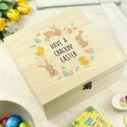Kids Card Factory Personalised Easter Bunny Wooden Treat Box