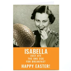 Discount Personalised Easter Card - Just The One Egg Funny