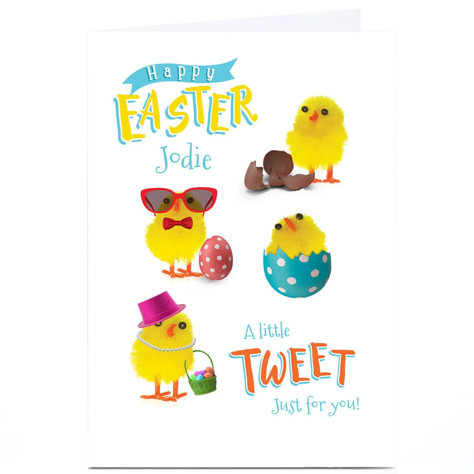 Card Factory Personalised Easter Card - A Little Tweet Just For You