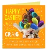 Outlet Personalised Easter Card - Met His Match, Bulldog Funny