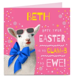 Card Factory Personalised Easter Card - Glam-B As Ewe