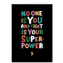 New Personalised Ebony Newton Card - Superpower Any Occasion|Just To Say
