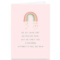 Card Factory Personalised Ebony Newton Card - Rainbows