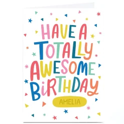 Card Factory Personalised Ebony Newton Birthday Card - Totally Awesome, Any Name