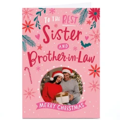Discount Personalised Ebony Newton Christmas Card - Best Sister & Brother-in-law Christmas|Photo