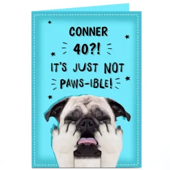 Online Personalised Editable Age Birthday Card - Dog BOY For Uncle|For Son