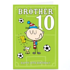 Kids Card Factory Personalised Editable Age Birthday Card -Football Fan