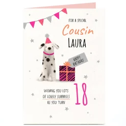 Card Factory Personalised Editable Age Birthday Card - Lovely Surprises, Cousin