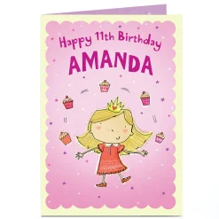 Kids Card Factory Personalised Editable Age Birthday Card - Cupcakes