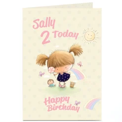 Kids Card Factory Personalised Editable Age Birthday Card - Girl's Lollipop
