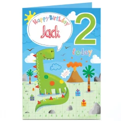 Kids Card Factory Personalised Editable Age Birthday Card - Dinosaur