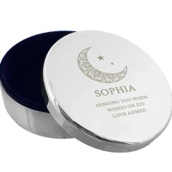Best Personalised Eid and Ramadan Round Trinket Box Personalised Jewellery And Keepsakes|Jewellery & Keepsakes