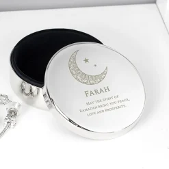 Best Personalised Eid and Ramadan Round Trinket Box Personalised Jewellery And Keepsakes|Jewellery & Keepsakes