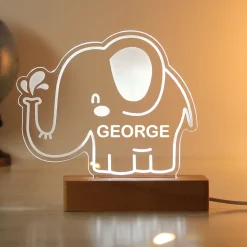 Hot Personalised Elephant Wooden Based LED Light Kids Personalised Canvas & Wall Art|Photo Prints & Wall Art
