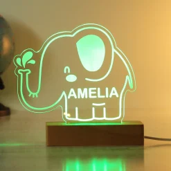 Hot Personalised Elephant Wooden Based LED Light Kids Personalised Canvas & Wall Art|Photo Prints & Wall Art
