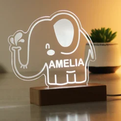 Hot Personalised Elephant Wooden Based LED Light Kids Personalised Canvas & Wall Art|Photo Prints & Wall Art